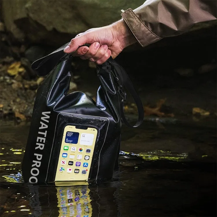 2 In 1 Outdoor Cycling Crossbody Phone Bag PVC Swimming IPX6 Waterproof Bag, Size: 5L(White)