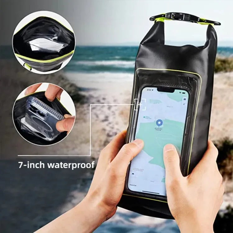 2 In 1 Outdoor Cycling Crossbody Phone Bag PVC Swimming IPX6 Waterproof Bag, Size: 5L(White)
