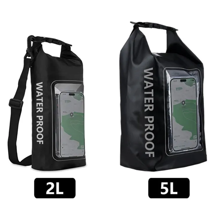 2 In 1 Outdoor Cycling Crossbody Phone Bag PVC Swimming IPX6 Waterproof Bag, Size: 5L(White)
