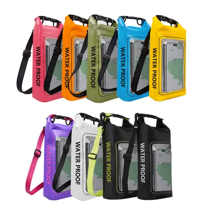 2 In 1 Outdoor Cycling Crossbody Phone Bag PVC Swimming IPX6 Waterproof Bag, Size: 5L(White)