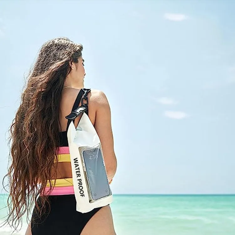 2 In 1 Outdoor Cycling Crossbody Phone Bag PVC Swimming IPX6 Waterproof Bag, Size: 5L(White)