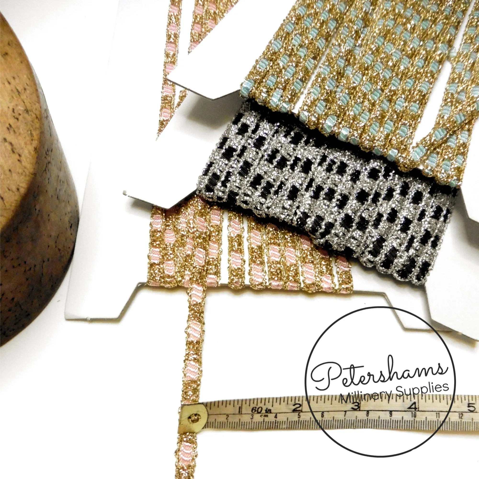 6mm Skinny Metallic Lurex and Silky Braid Trim - 1m