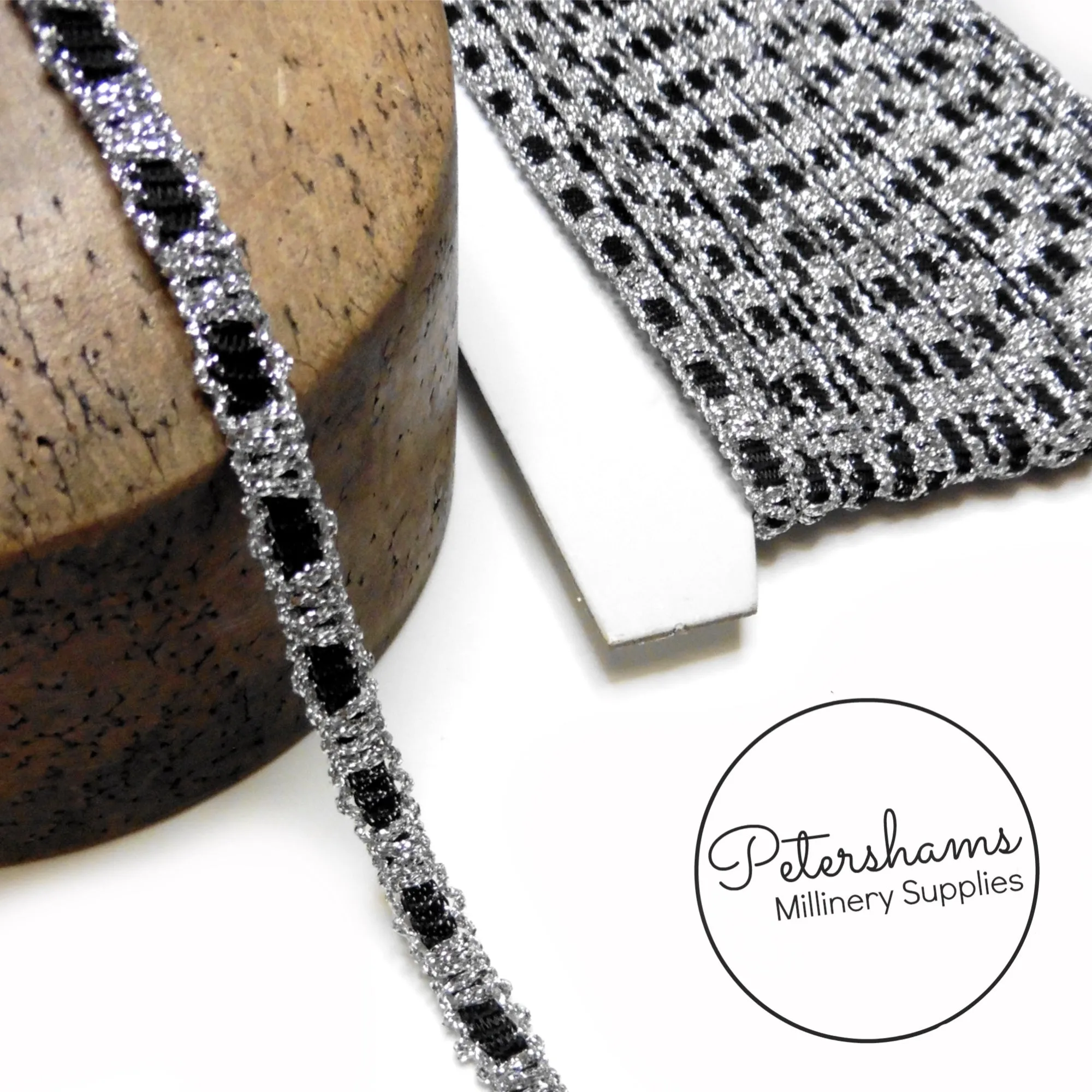 6mm Skinny Metallic Lurex and Silky Braid Trim - 1m