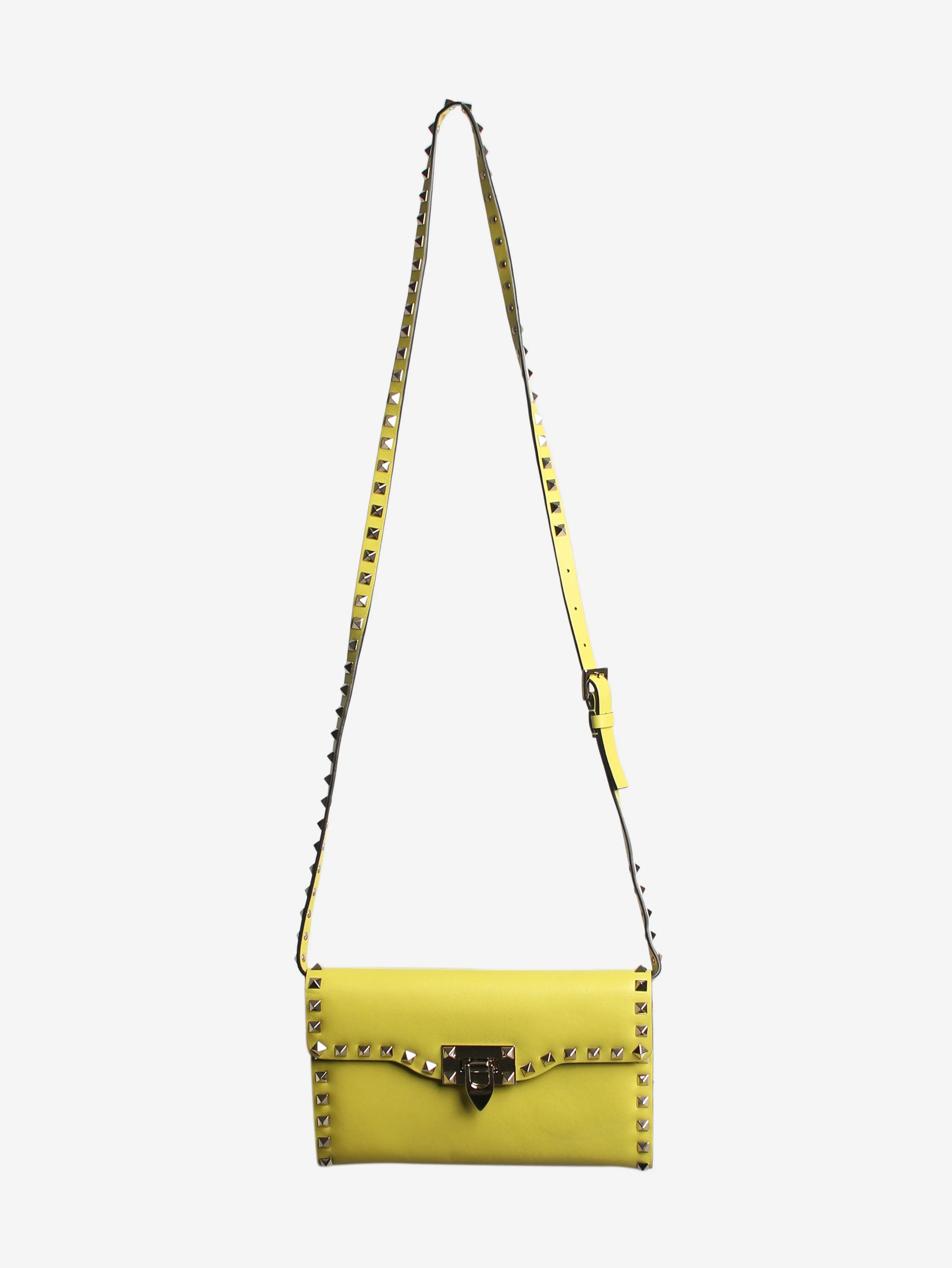 Acid green Rockstud crossbody bag