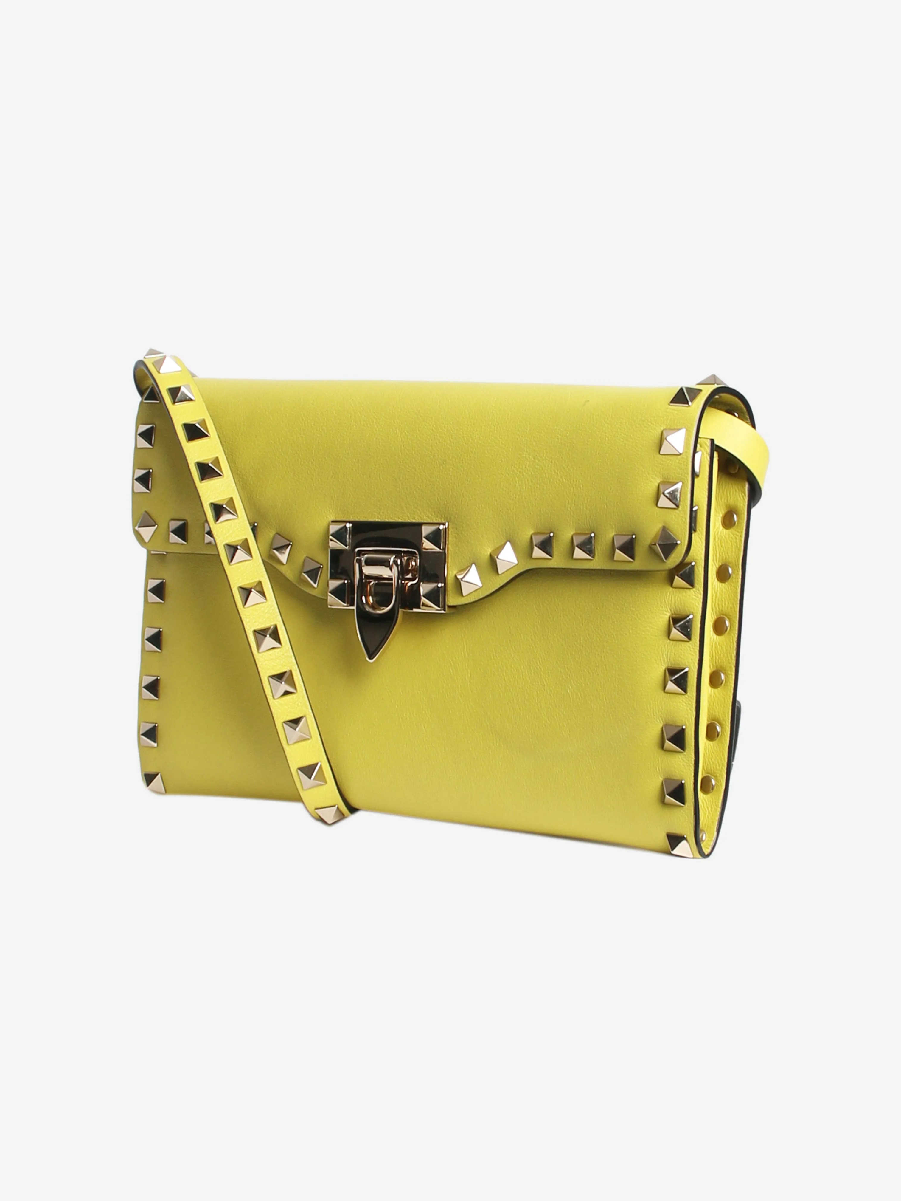 Acid green Rockstud crossbody bag