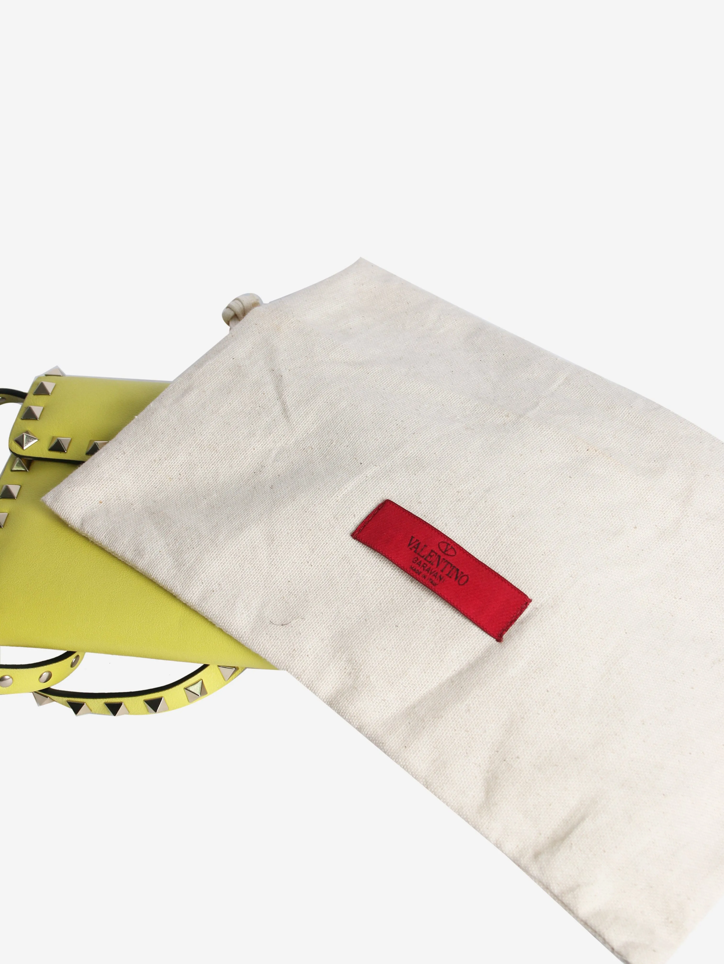 Acid green Rockstud crossbody bag