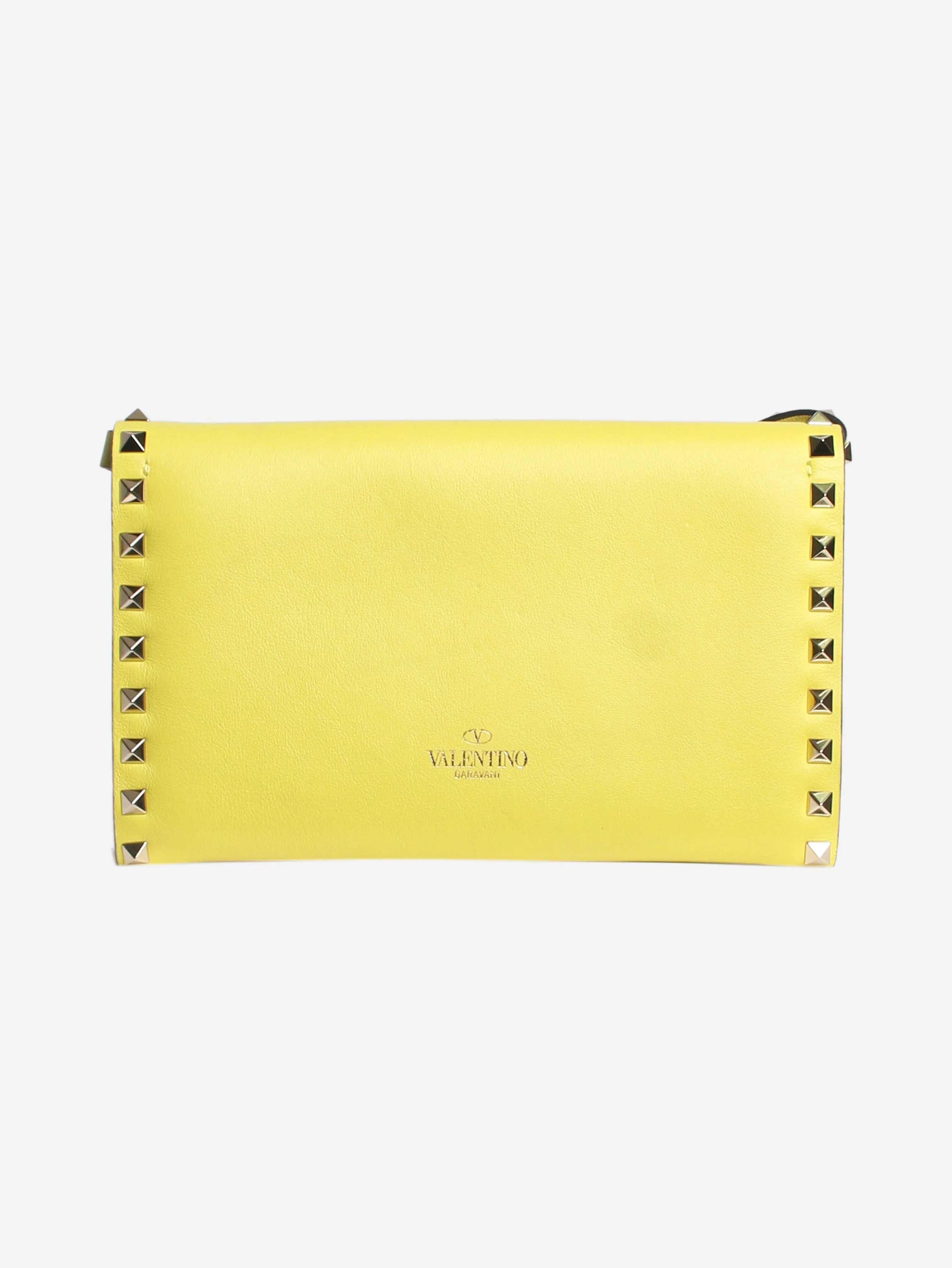 Acid green Rockstud crossbody bag