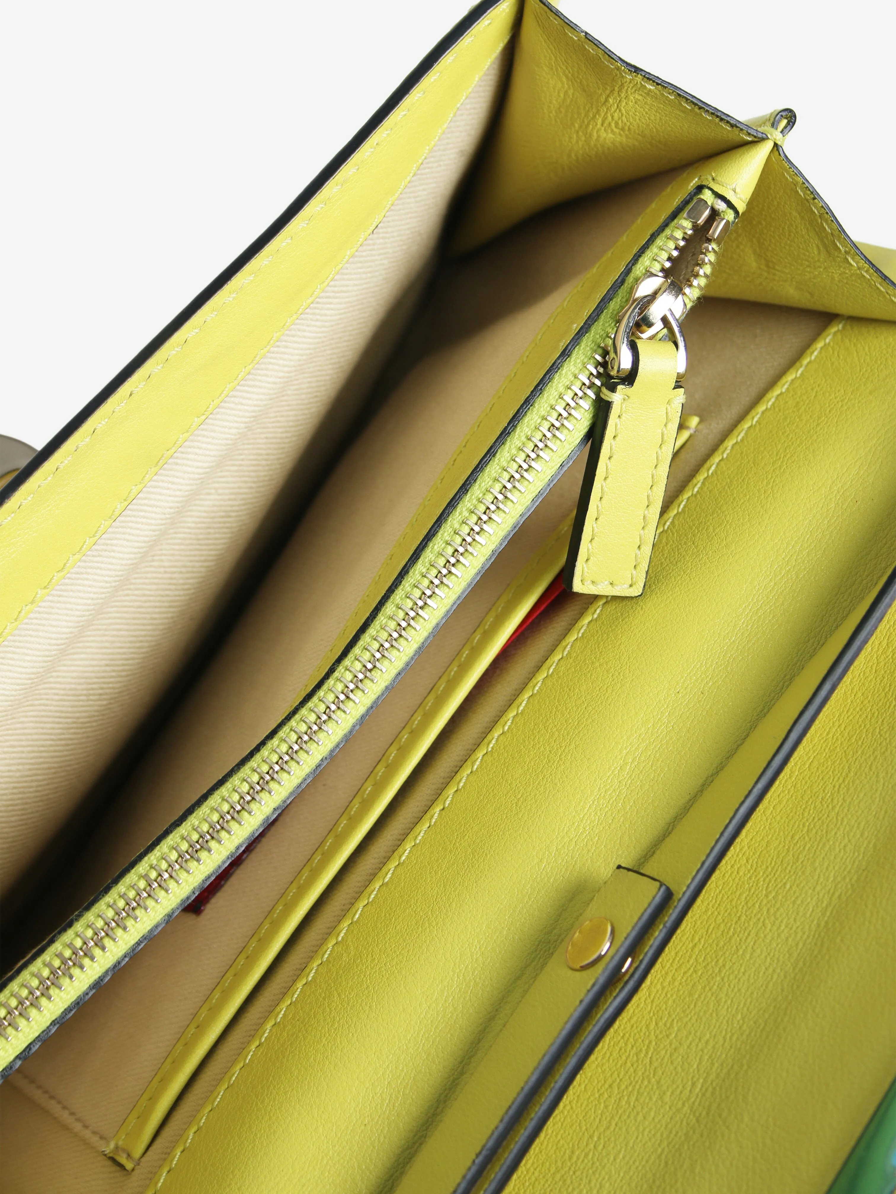 Acid green Rockstud crossbody bag