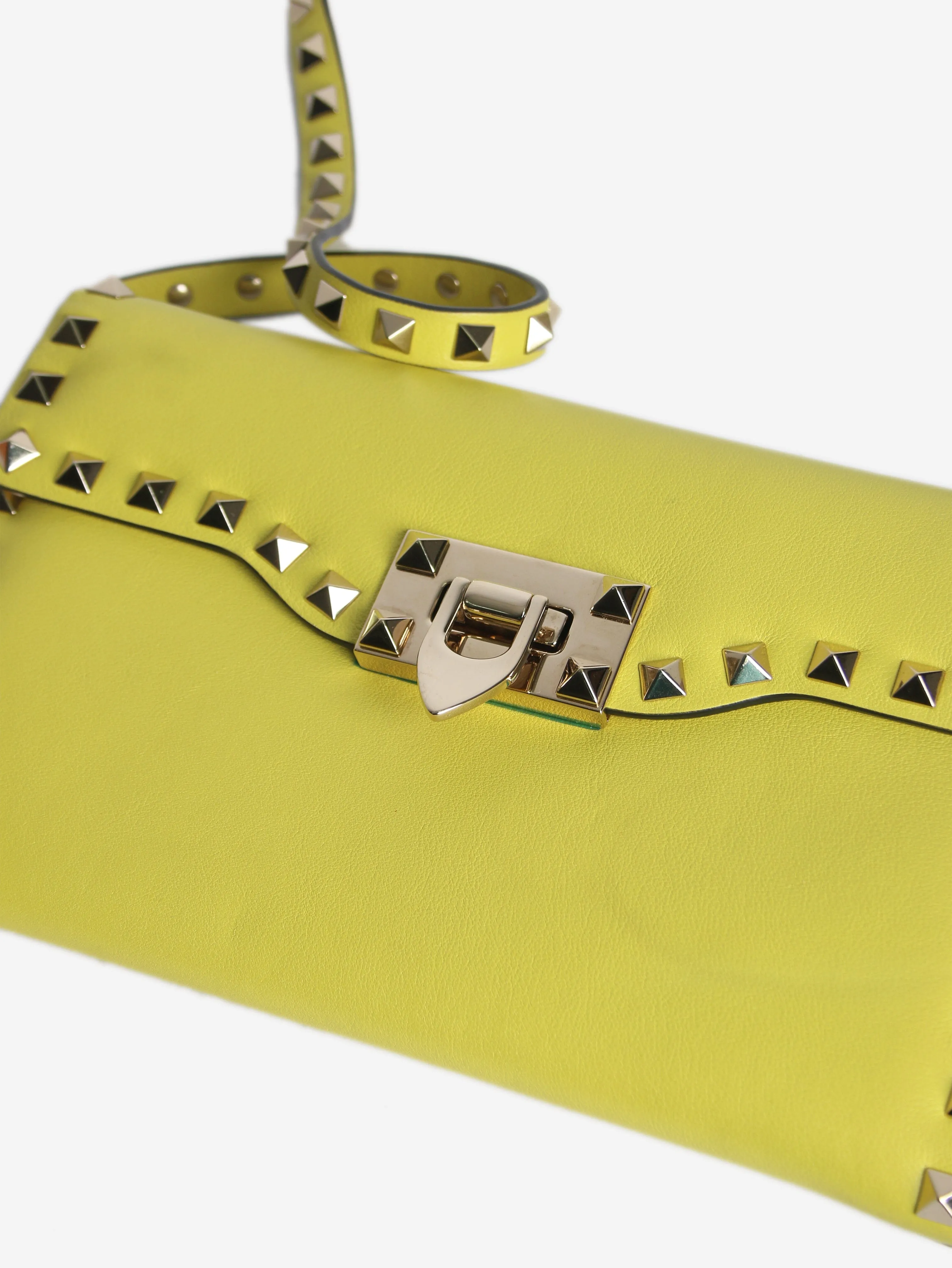 Acid green Rockstud crossbody bag