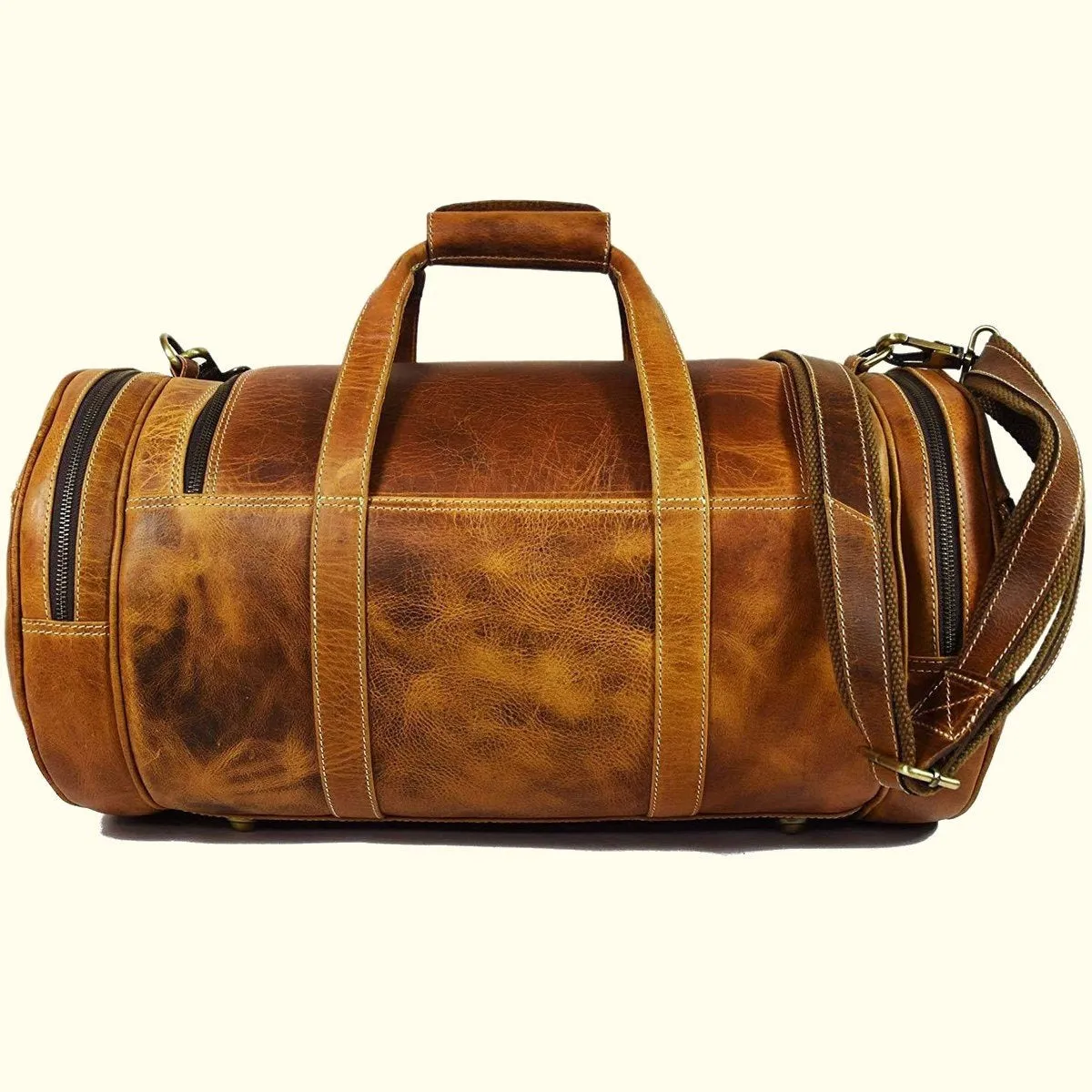 Barrel Travel Weekend Leather Duffel Bag