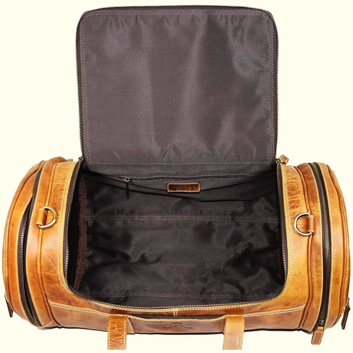 Barrel Travel Weekend Leather Duffel Bag