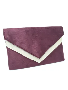 Burgundy & Gold Envelope Clutch Bag