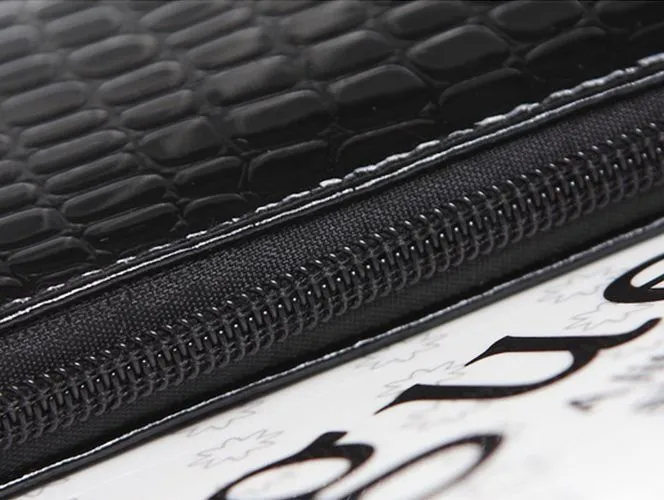 Crocodile/Stone Pattern Envelope Synthetic Leather Clutch Wrist/Shoulder Bag