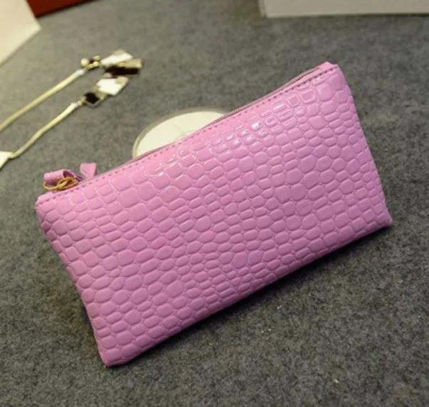 Crocodile/Stone Pattern Envelope Synthetic Leather Clutch Wrist/Shoulder Bag