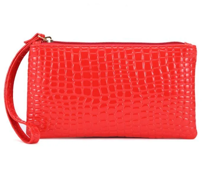 Crocodile/Stone Pattern Envelope Synthetic Leather Clutch Wrist/Shoulder Bag