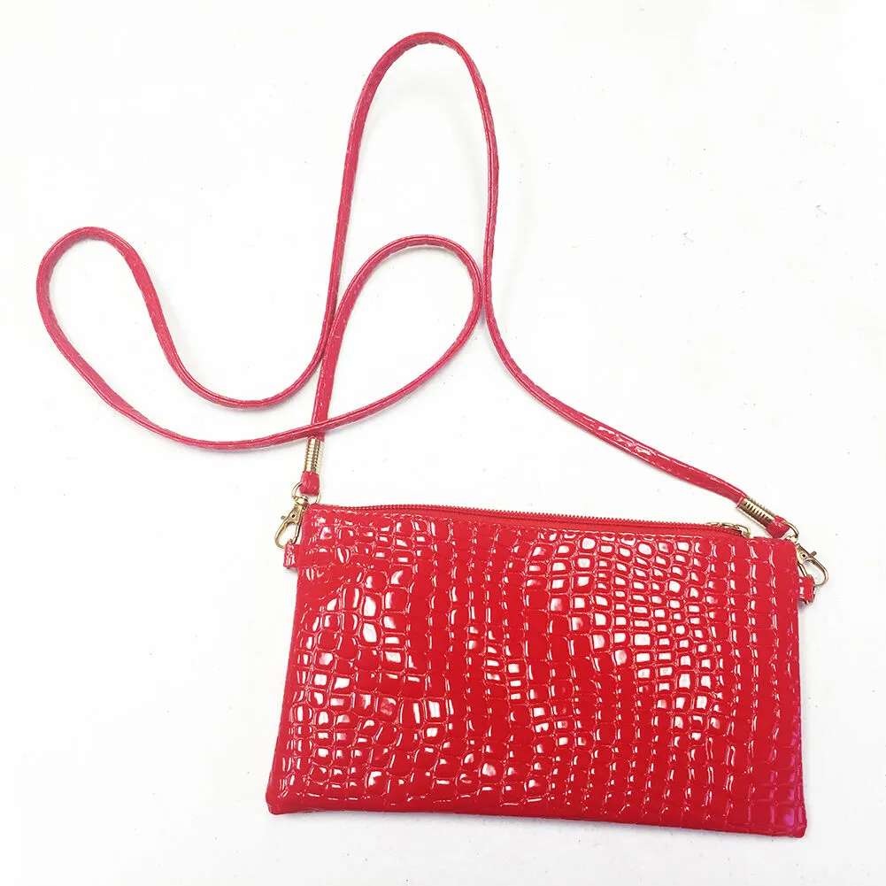 Crocodile/Stone Pattern Envelope Synthetic Leather Clutch Wrist/Shoulder Bag