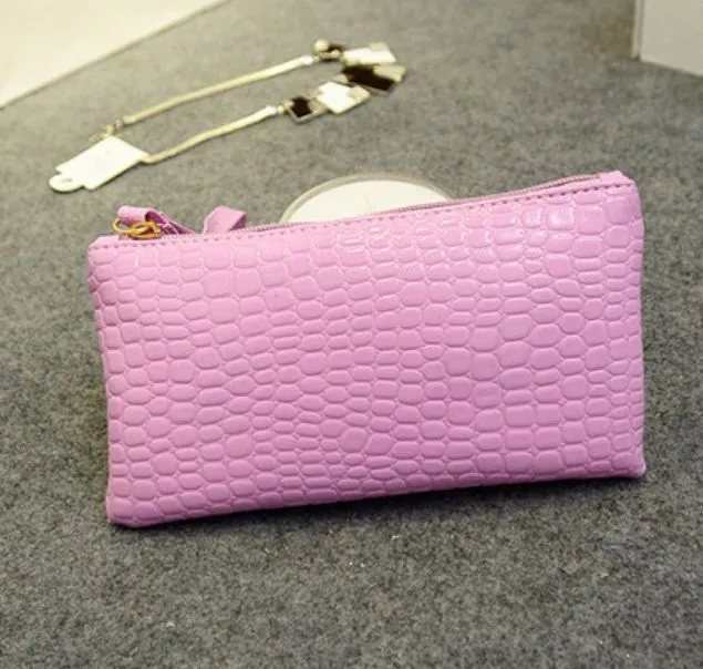 Crocodile/Stone Pattern Envelope Synthetic Leather Clutch Wrist/Shoulder Bag