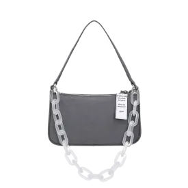 Envelope Suede Leather Bag_Gray