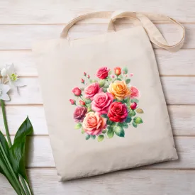Fancy Florals - Roses - Tote Bag - 15" H x 15" W