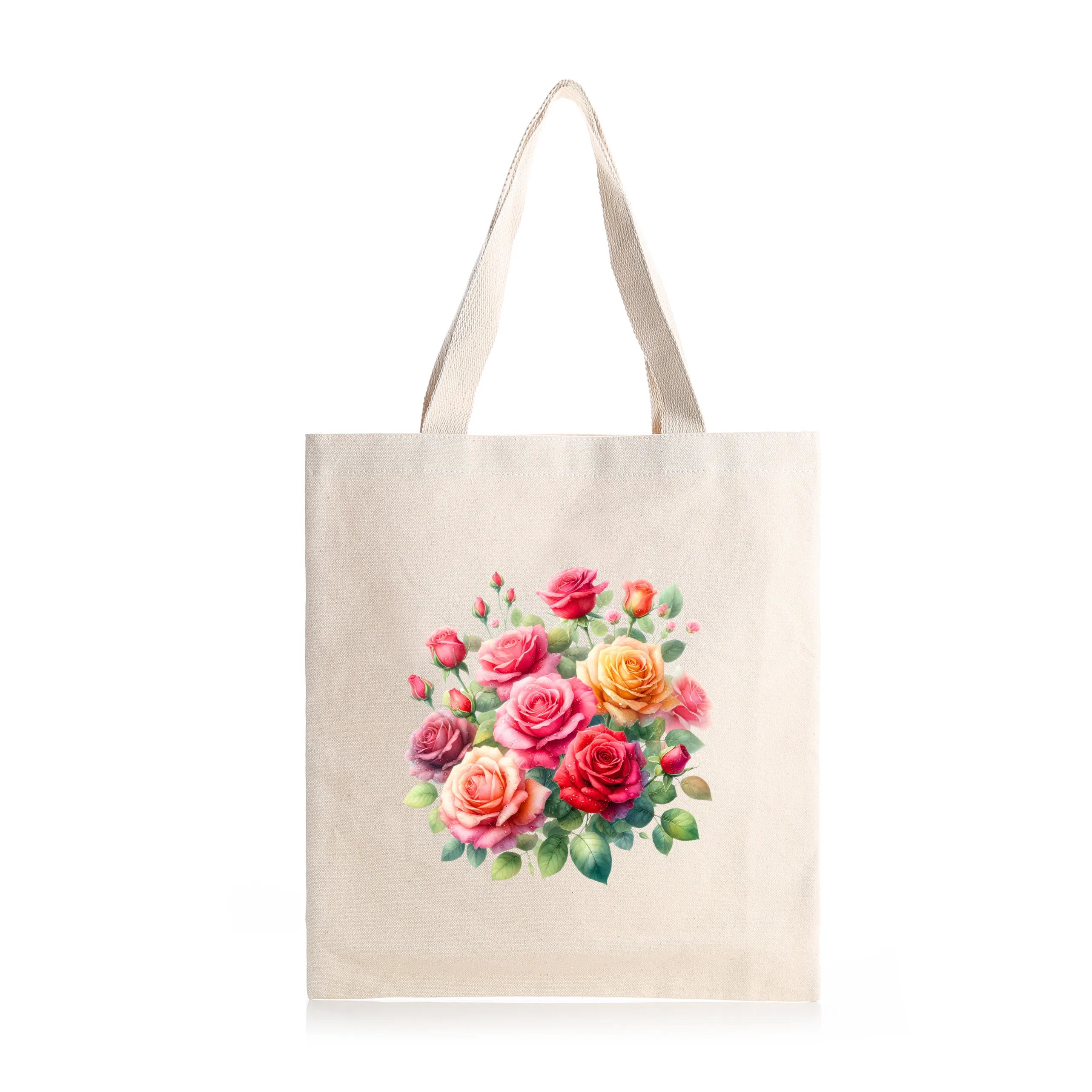 Fancy Florals - Roses - Tote Bag - 15" H x 15" W