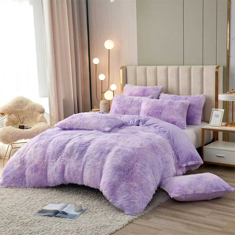 Fluffy Mink Gradient Color Bedding