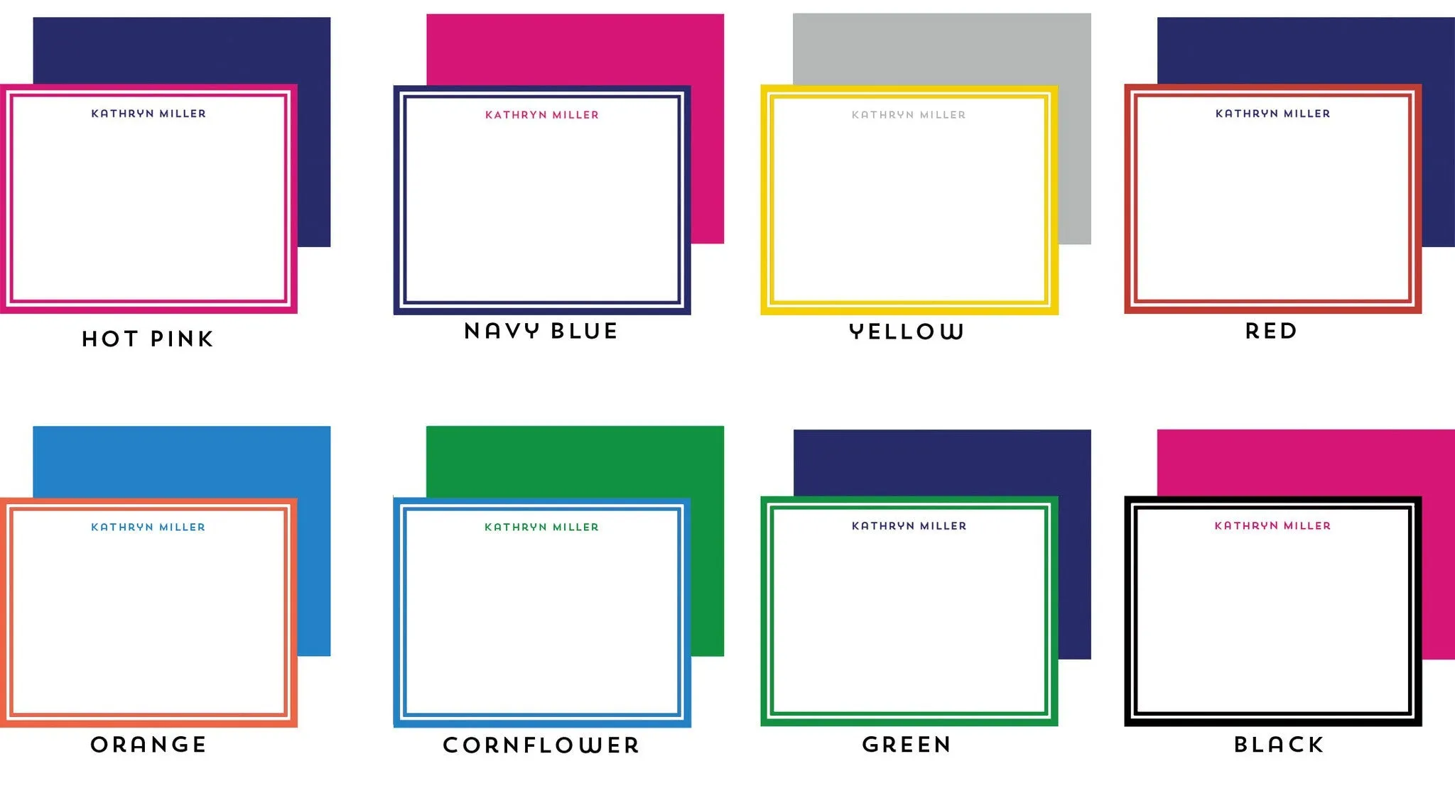 Graduation Block Letters Personalized Flat Notecards | Select Colors