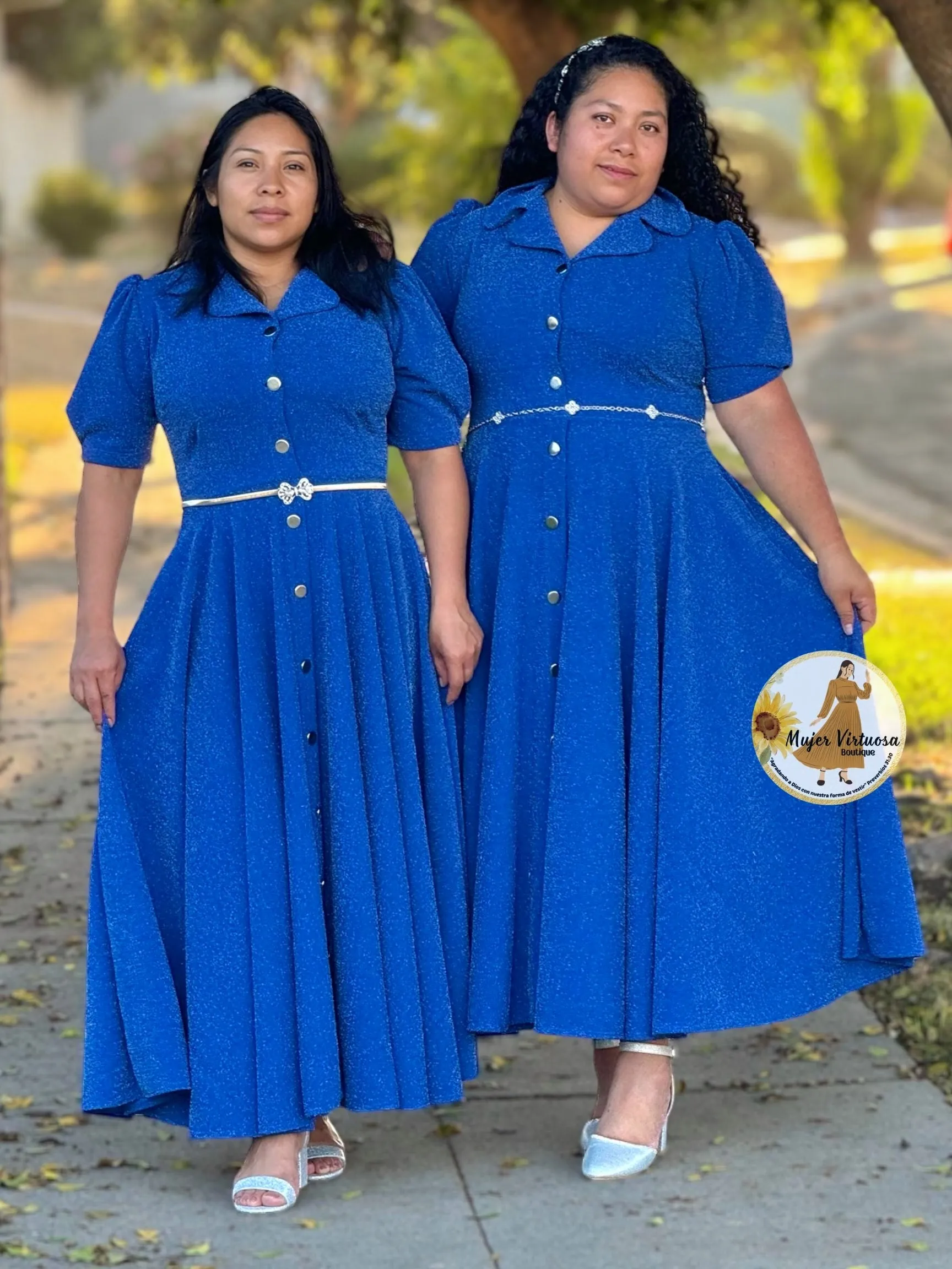 Jimena Royal Blue Metallic Sparkly Dress