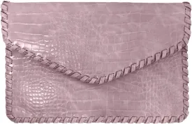 JNB Flat Crocodile Pattern Envelope clutch