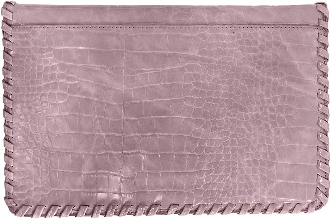 JNB Flat Crocodile Pattern Envelope clutch