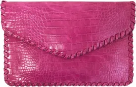 JNB Flat Crocodile Pattern Envelope clutch
