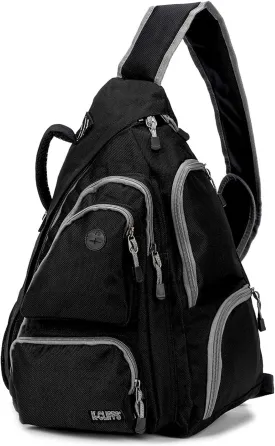 K-Cliffs Heavy Duty Sling Backpack Water-Resistant Laptop Bookbag Body Bag Bright Color Safety Reflective Stipe