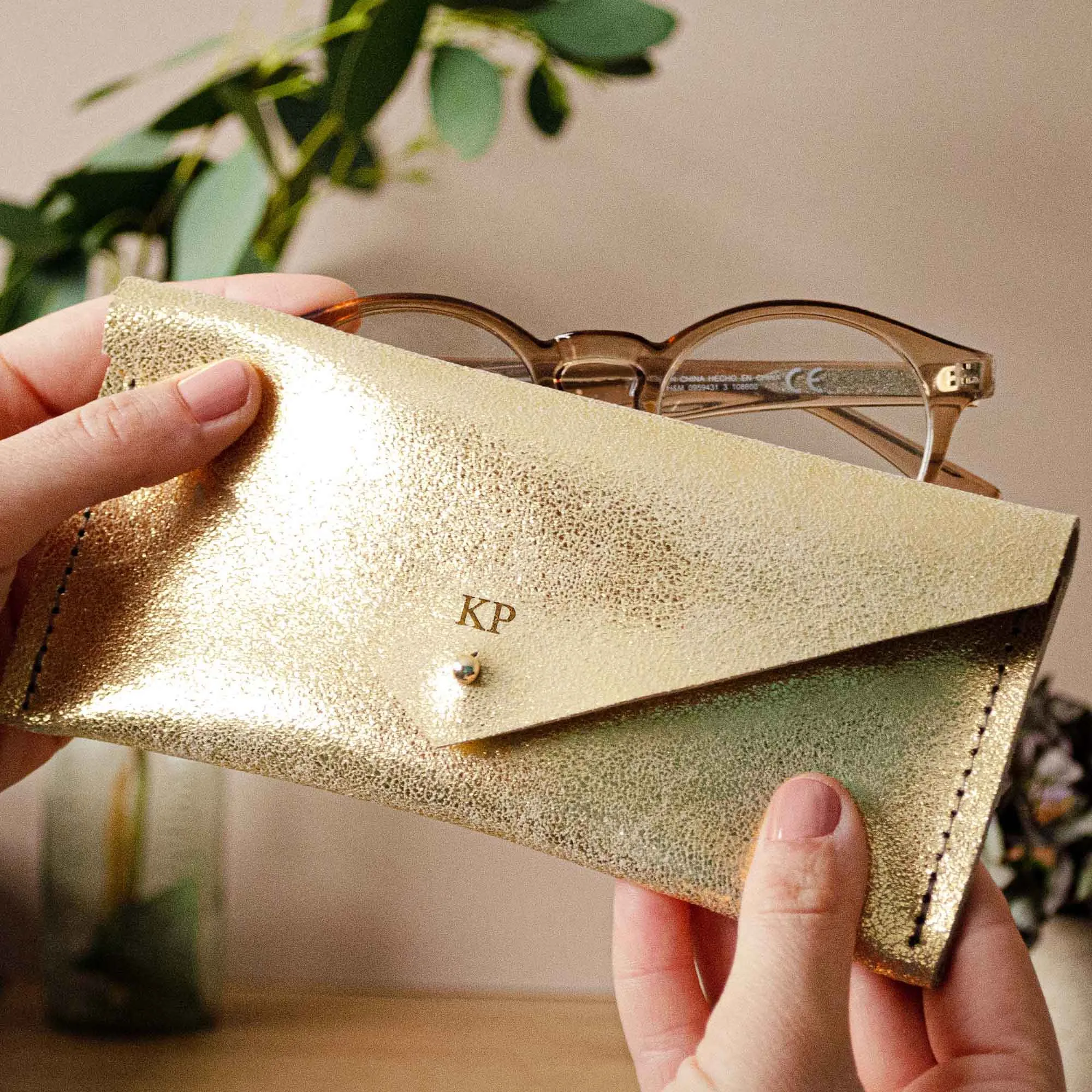 Leather Envelope Glasses Case