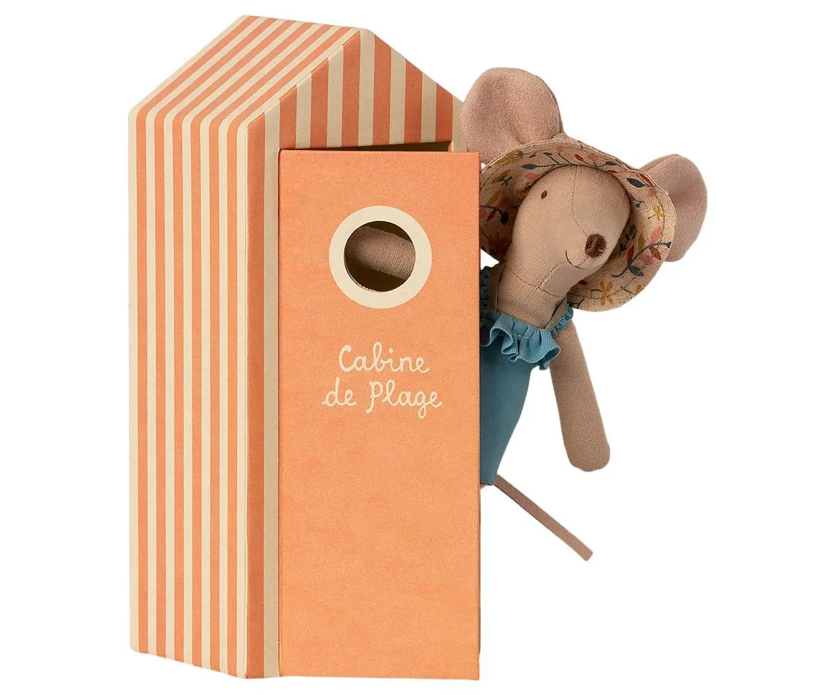 Maileg Beach Mouse Mum in Cabin