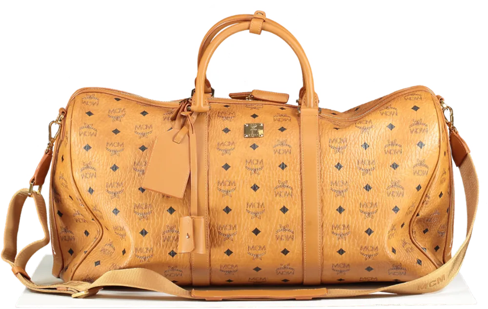 MCM Brown Ottoman Weekend Bag In Visetos 50.5CM