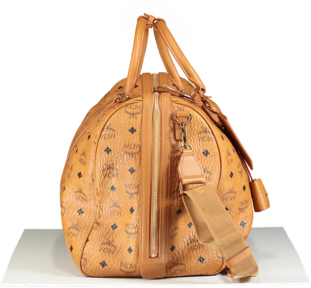 MCM Brown Ottoman Weekend Bag In Visetos 50.5CM
