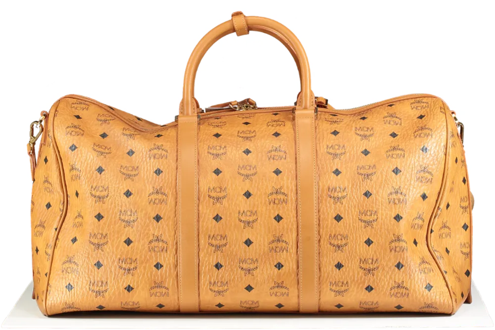 MCM Brown Ottoman Weekend Bag In Visetos 50.5CM