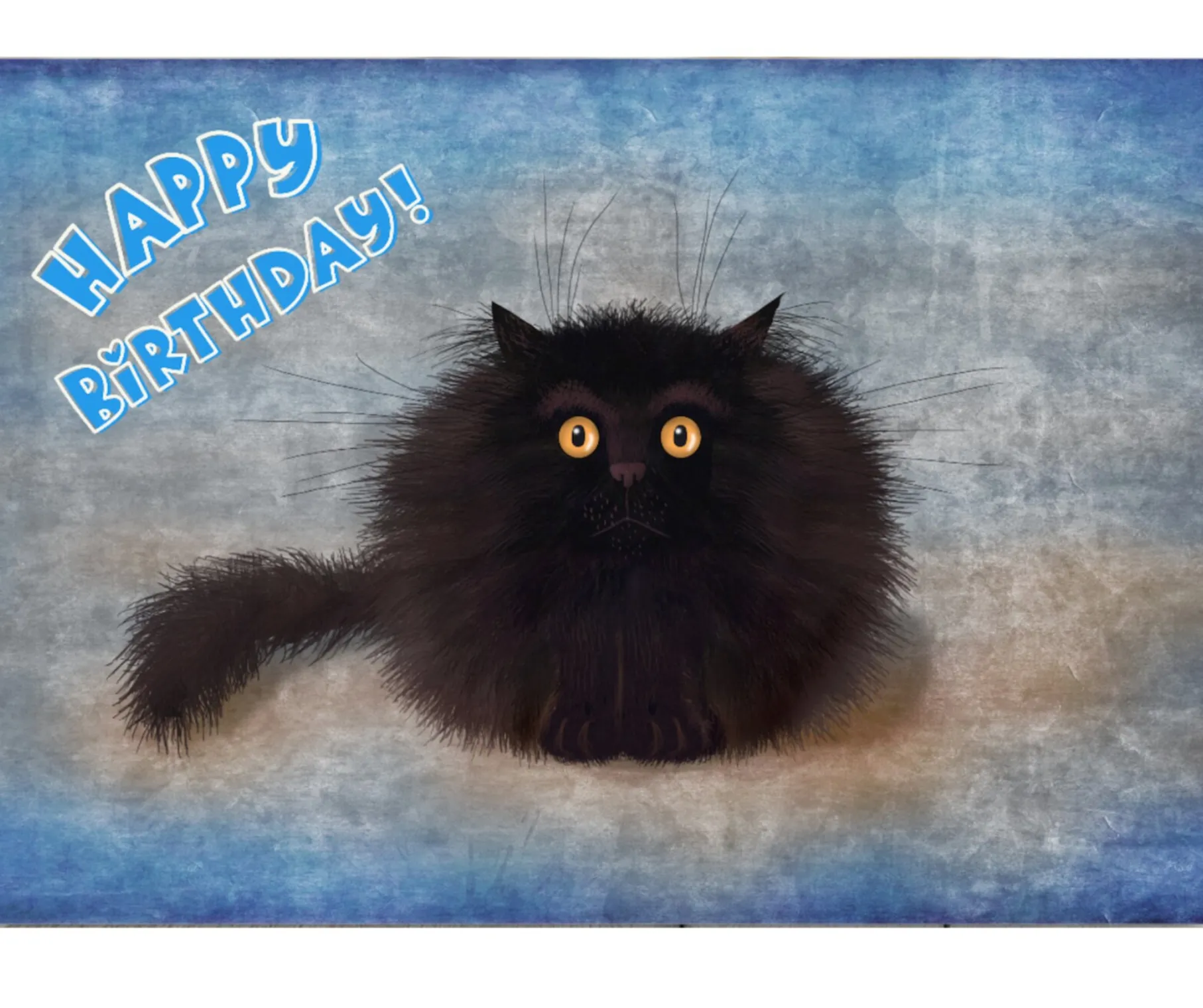 OREO - Cute Black Cat Greeting Birthday Card