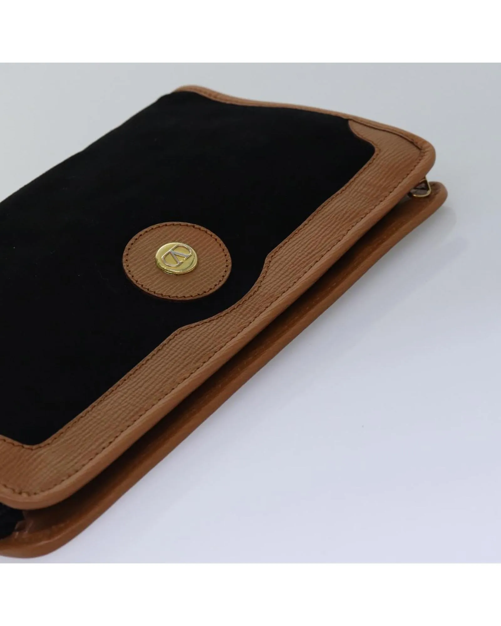 Suede Black Clutch Bag by Valentino