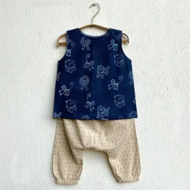 Zoo Jhabla With Indigo Raidana Pants